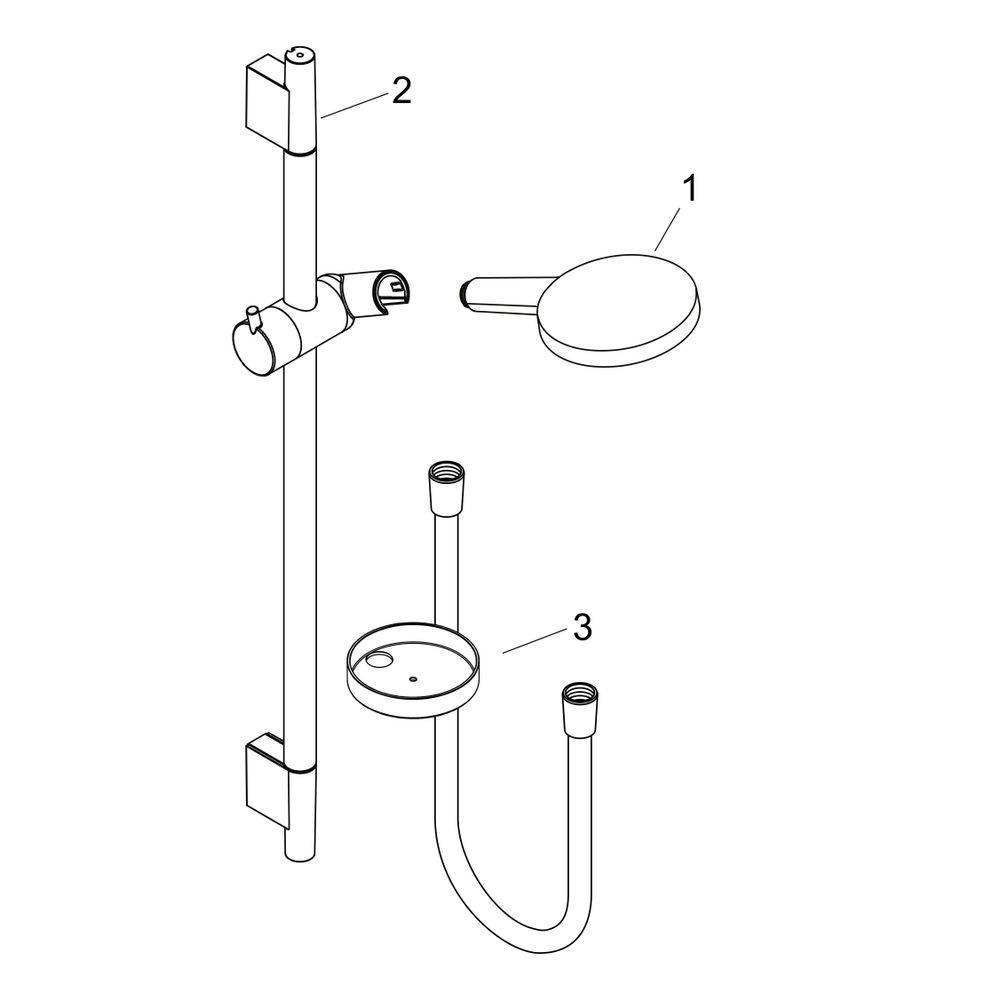 Hansgrohe Raindance Select S Brauseset 120mm, 15l/min, 3jet, Brausestange 90cm, Seifenschale, Weiß/Chrom-2