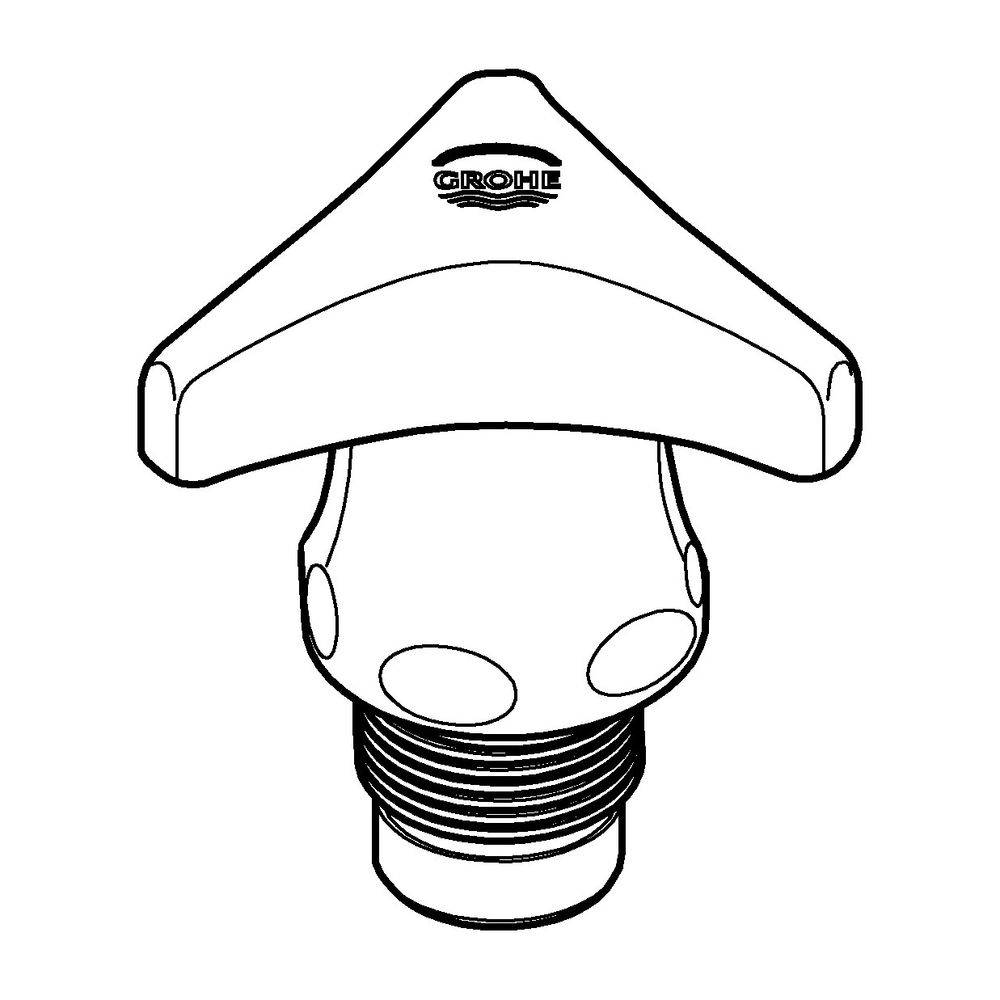 Grohe Oberteil mit Trecorn-Griff, Markierung Rot 1/2", Chrom, 45969000-1