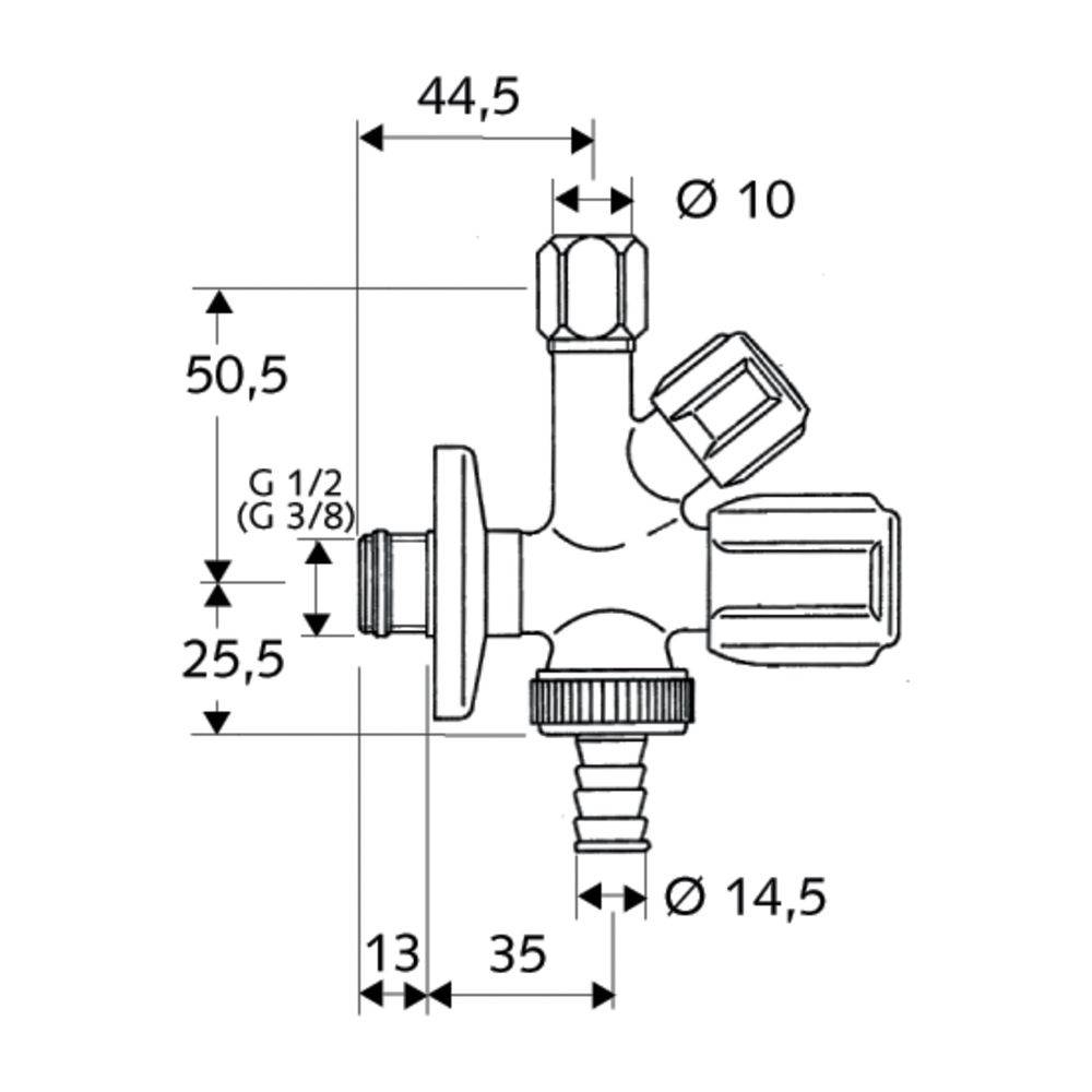 Schell Comfort RV Kombi-Eckventil, ASAG easy, DN 15 G 1/2", Chrom-1