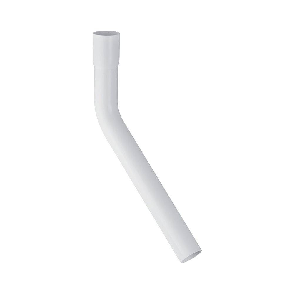 Geberit Spülbogenverlängerung 45 Grad, 30x10cm, mit Steckmuffe Außendurchmesser 44mm, Alpinweiß