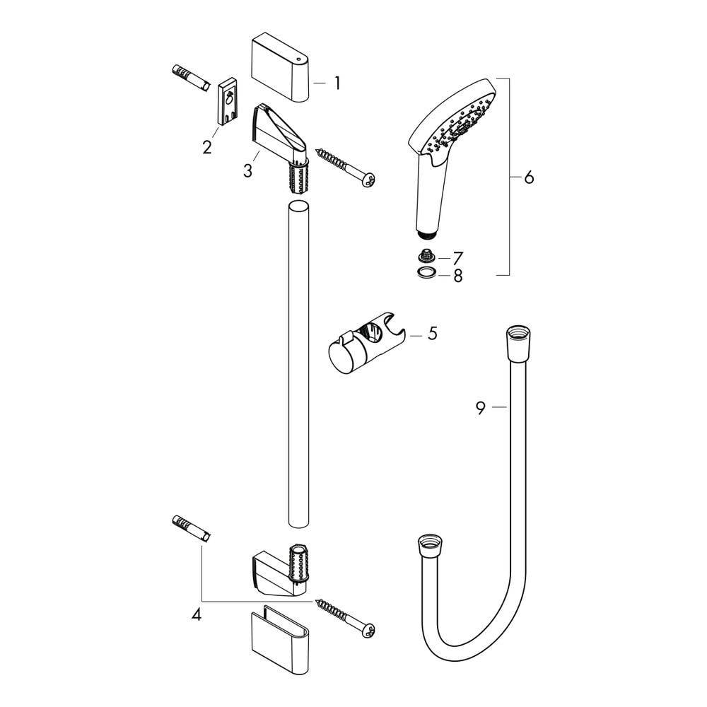 hansgrohe Croma Select S Brauseset 110mm Vario mit Brausestange 650mm 14,7l/min Weiß/Chrom-1