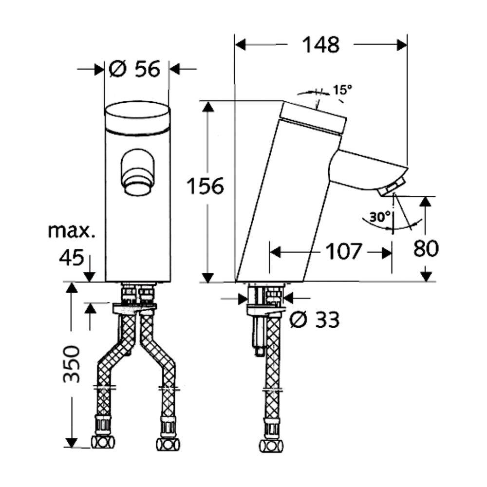 Schell Puris SC HD-M Waschtischarmatur Selbstschluss, Mischwasser, Chrom-1