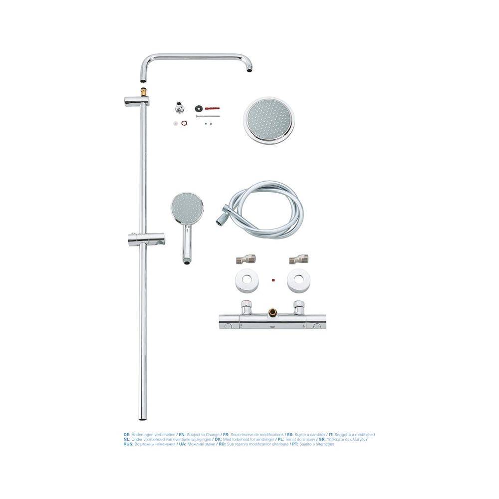 Grohe Tempesta Duschsystem C 160 mit Thermostat 390mm Duscharm, Chrom, 27922000-2