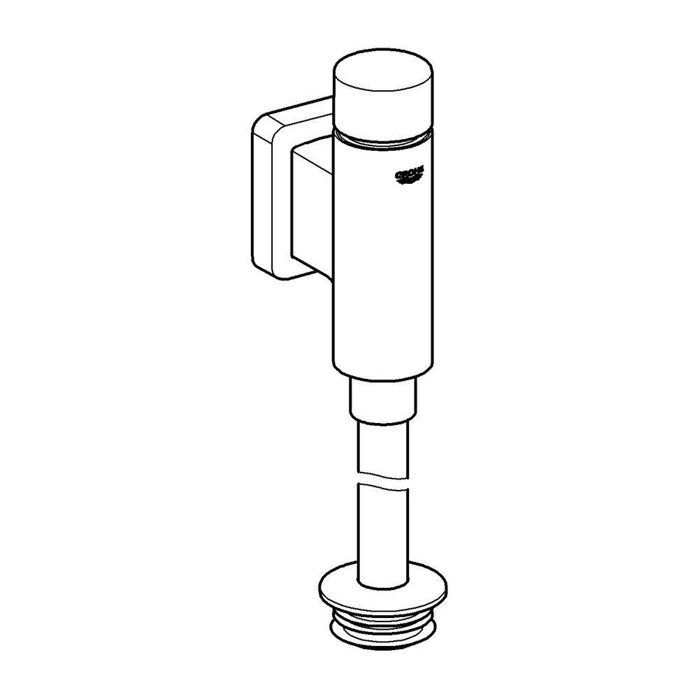 Grohe Urinal-Druckspüler Rondo DN 15 ohne Vorabsperrung, Chrom, 37346000-2