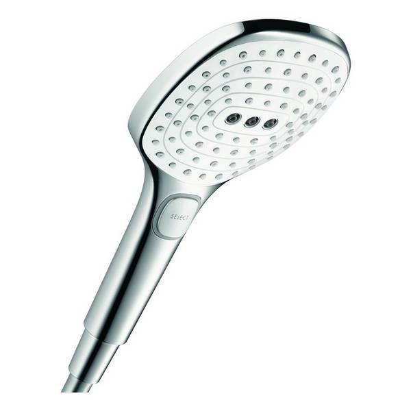 Hansgrohe Raindance Select E Handbrause 120mm, 14,4l/min, 3jet, Weiß/Chrom