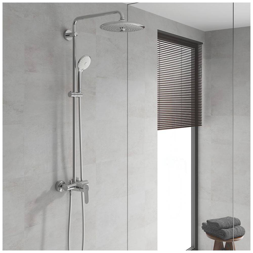 Grohe Euphoria 260 Duschsystem mit Aufputz-Einhand-Brausebatterie, Wandmontage, Brausearm 450mm, Chrom, 27473002-1
