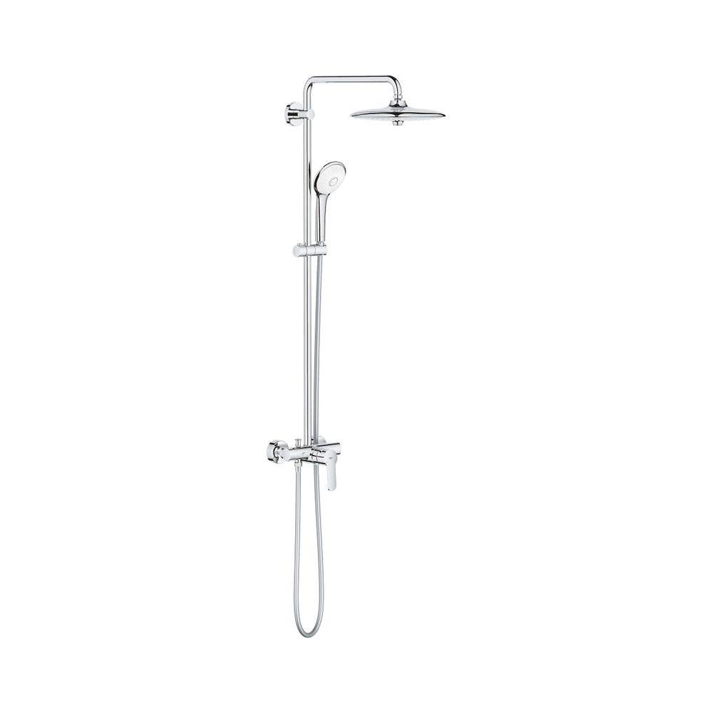 Grohe Euphoria 260 Duschsystem mit Aufputz-Einhand-Brausebatterie, Wandmontage, Brausearm 450mm, Chrom, 27473002-2
