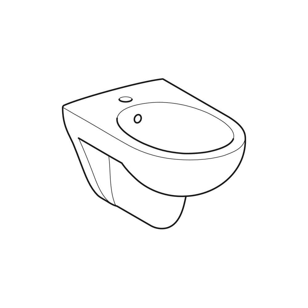 Geberit Wandbidet Renova, mit Überlauf, 35x33,5x55cm, Sanitärkeramik, Weiß, 233040000-2