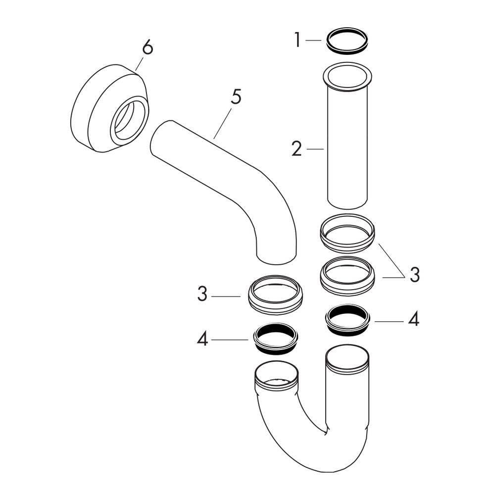 hansgrohe Standard Röhrensiphon DN 32, Chrom-1