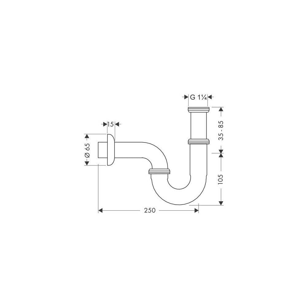 hansgrohe Standard Röhrensiphon DN 32, Chrom-2
