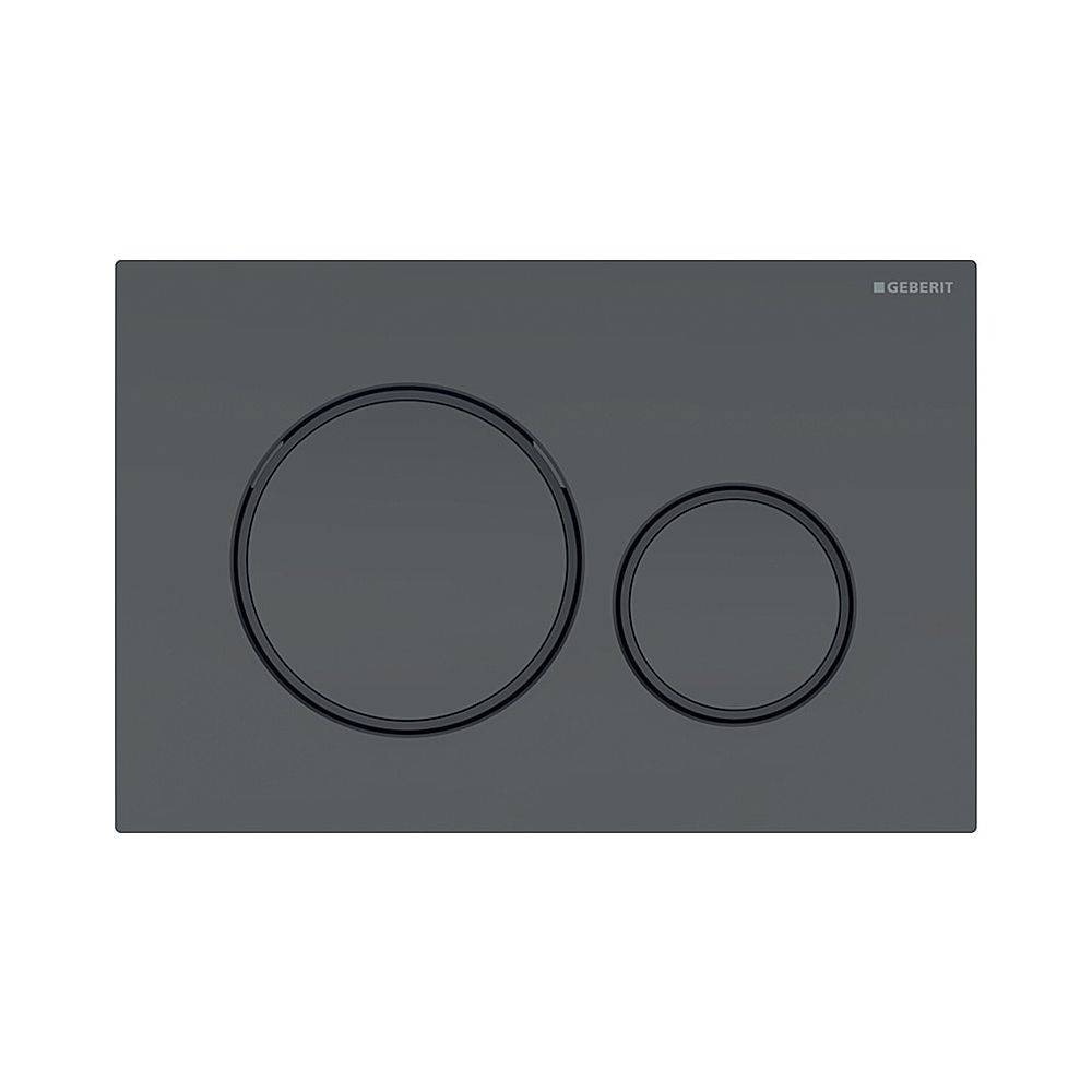 Geberit Drückerplatte Sigma20 mit 2-Mengen-Spülung, Schwarz/Schwarz matt lackiert, Easy to Clean-beschichtet, 115882161-0