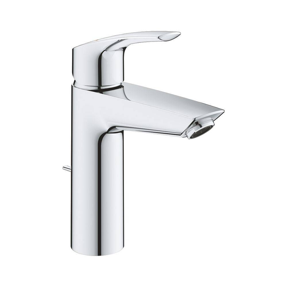 Grohe Eurosmart Einhand-Waschtischbatterie, 1-Loch-Montage, M-Size, Temperaturbegrenzer, Zugstangen-Garnitur, Chrom,-1