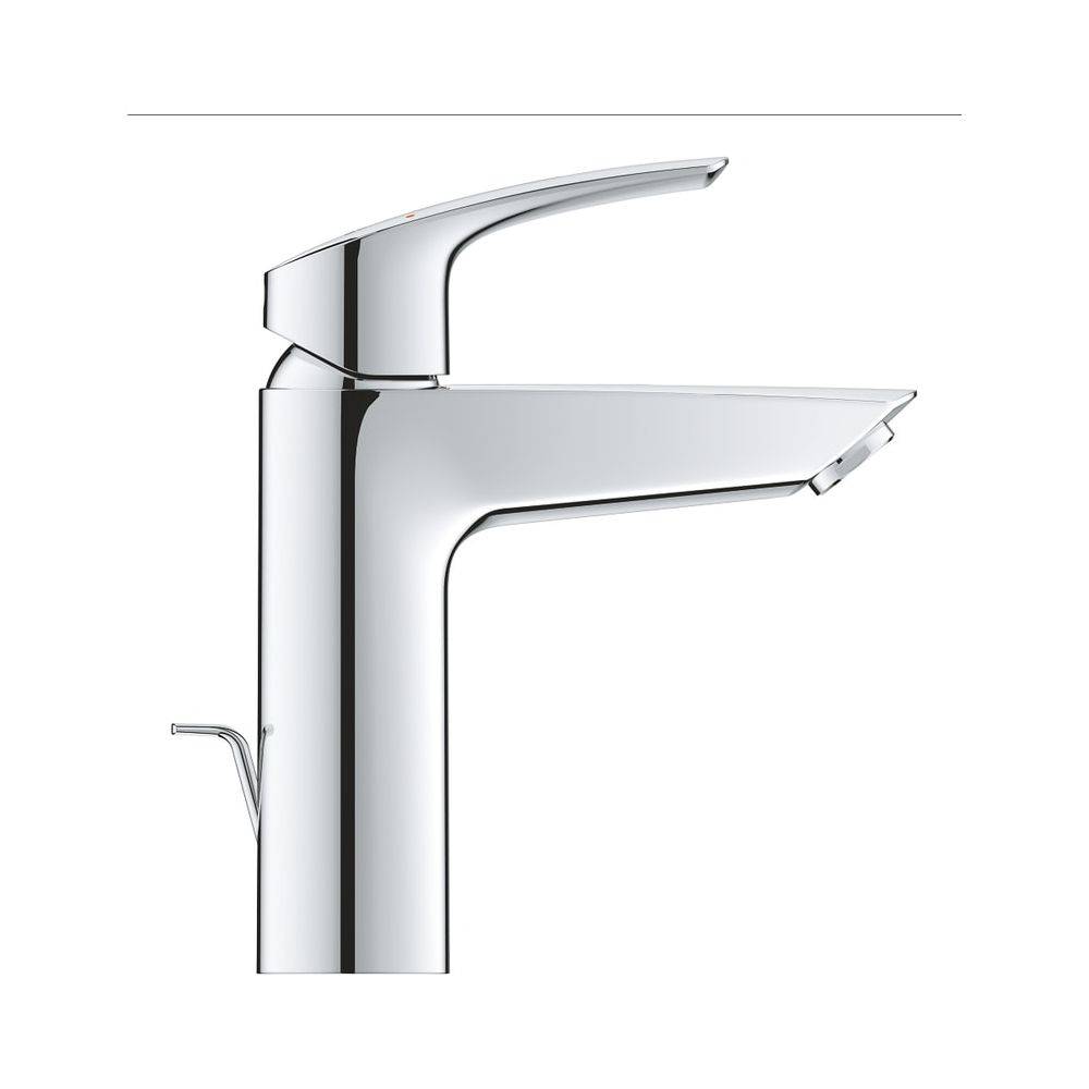 Grohe Eurosmart Einhand-Waschtischbatterie, 1-Loch-Montage, M-Size, Temperaturbegrenzer, Zugstangen-Garnitur, Chrom,-2