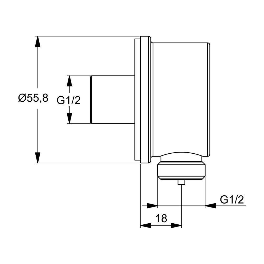 Ideal Standard Wandanschlussbogen Unterputz Idealrain, Chrom-1