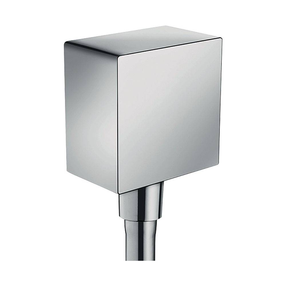 Hansgrohe FixFit Wandanschluss Square, Rückflussverhinderer, DN 15, Chrom-0