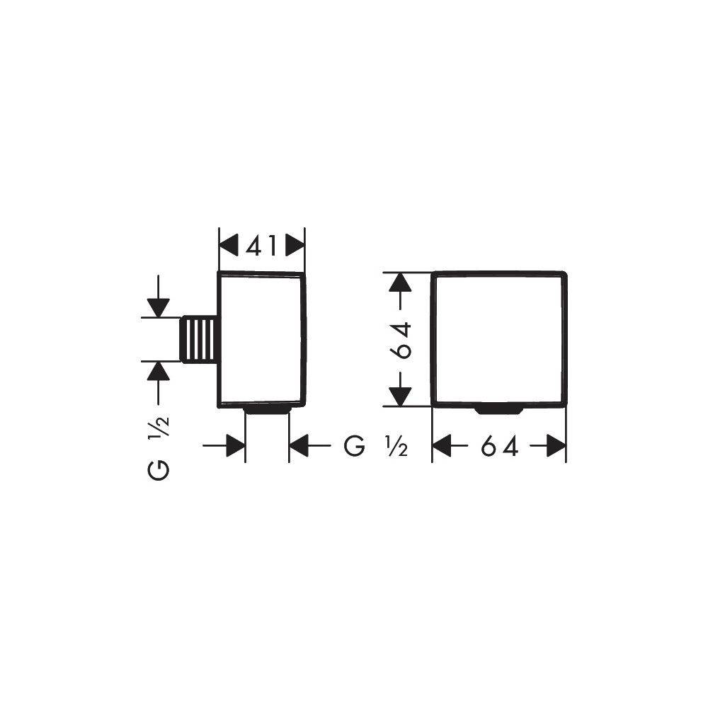 Hansgrohe FixFit Wandanschluss Square, Rückflussverhinderer, DN 15, Chrom-2