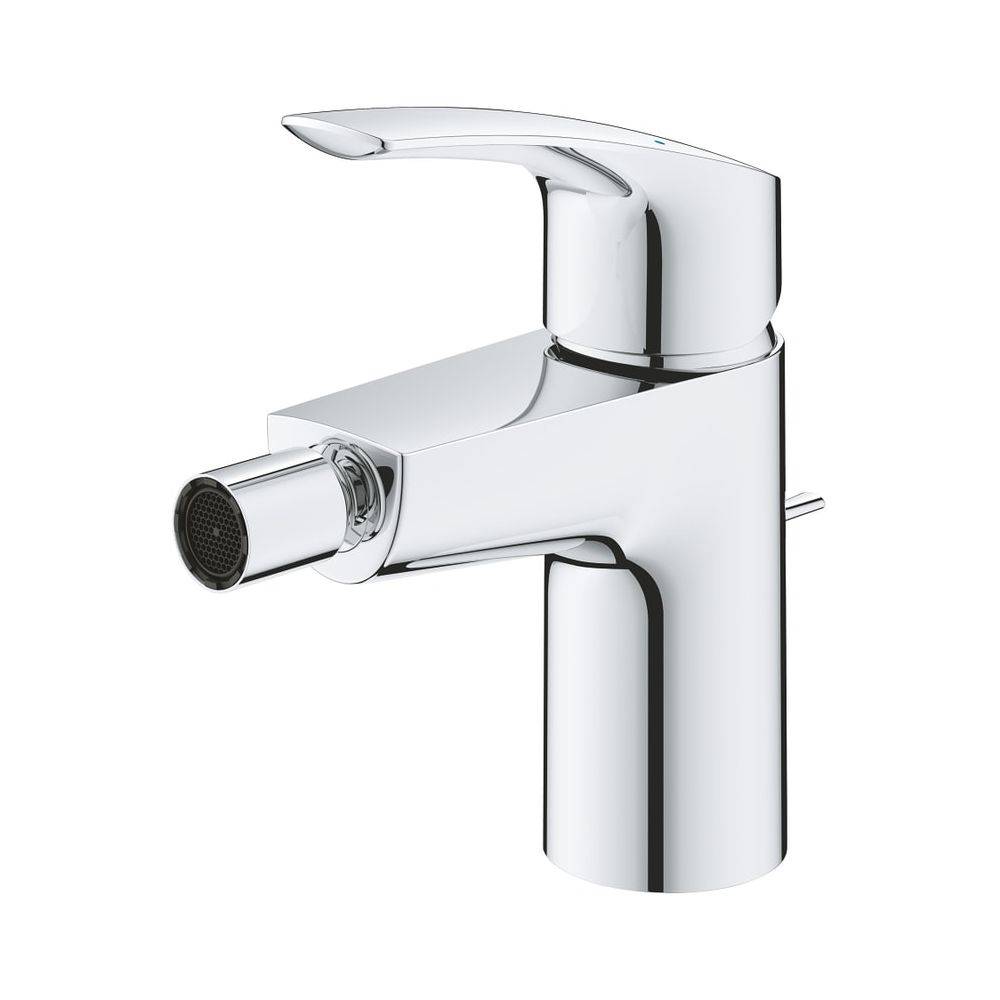 Grohe Eurosmart Einhand-Bidetbatterie, 1-Loch-Montage, Temperaturbegrenzer, Zugstangen-Garnitur, Chrom, 32929003-0