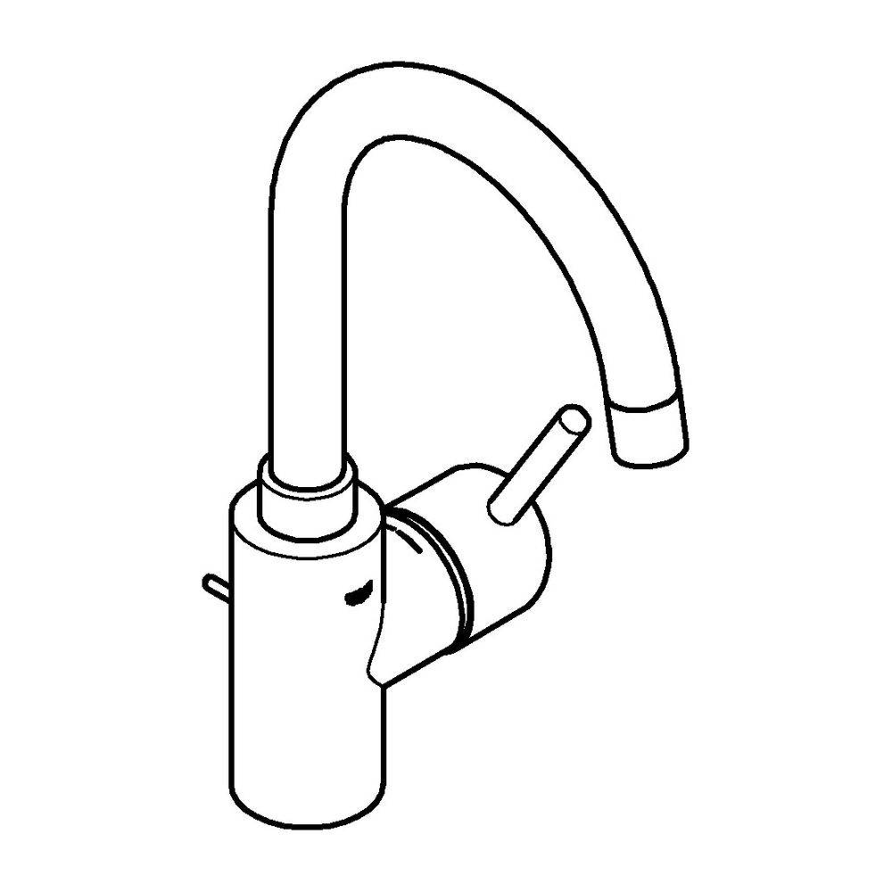 Grohe Concetto Einhand-Waschtischbatterie, L-Size, Bogenauslauf, Chrom, 32629002-1