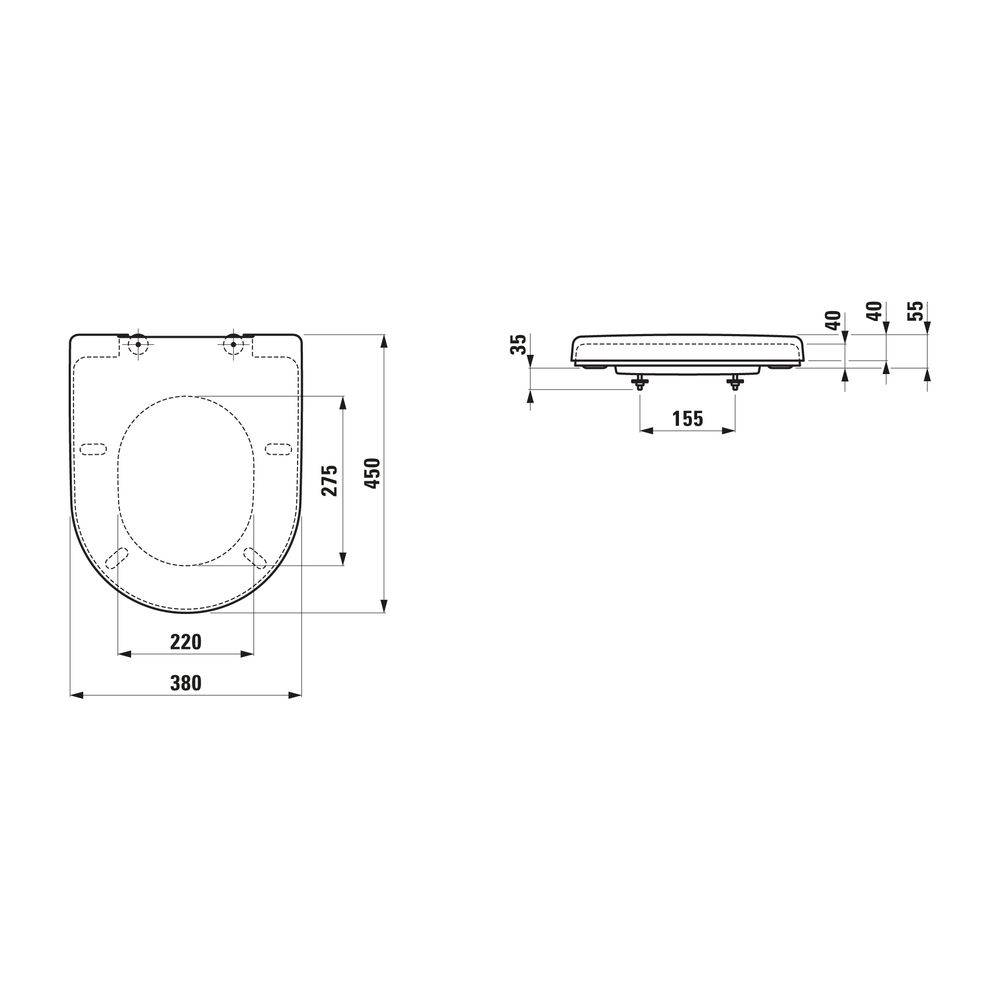 Laufen WC-Sitz mit Deckel Pro, ohne Absenkautomatik, abnehmbar, Weiß-1