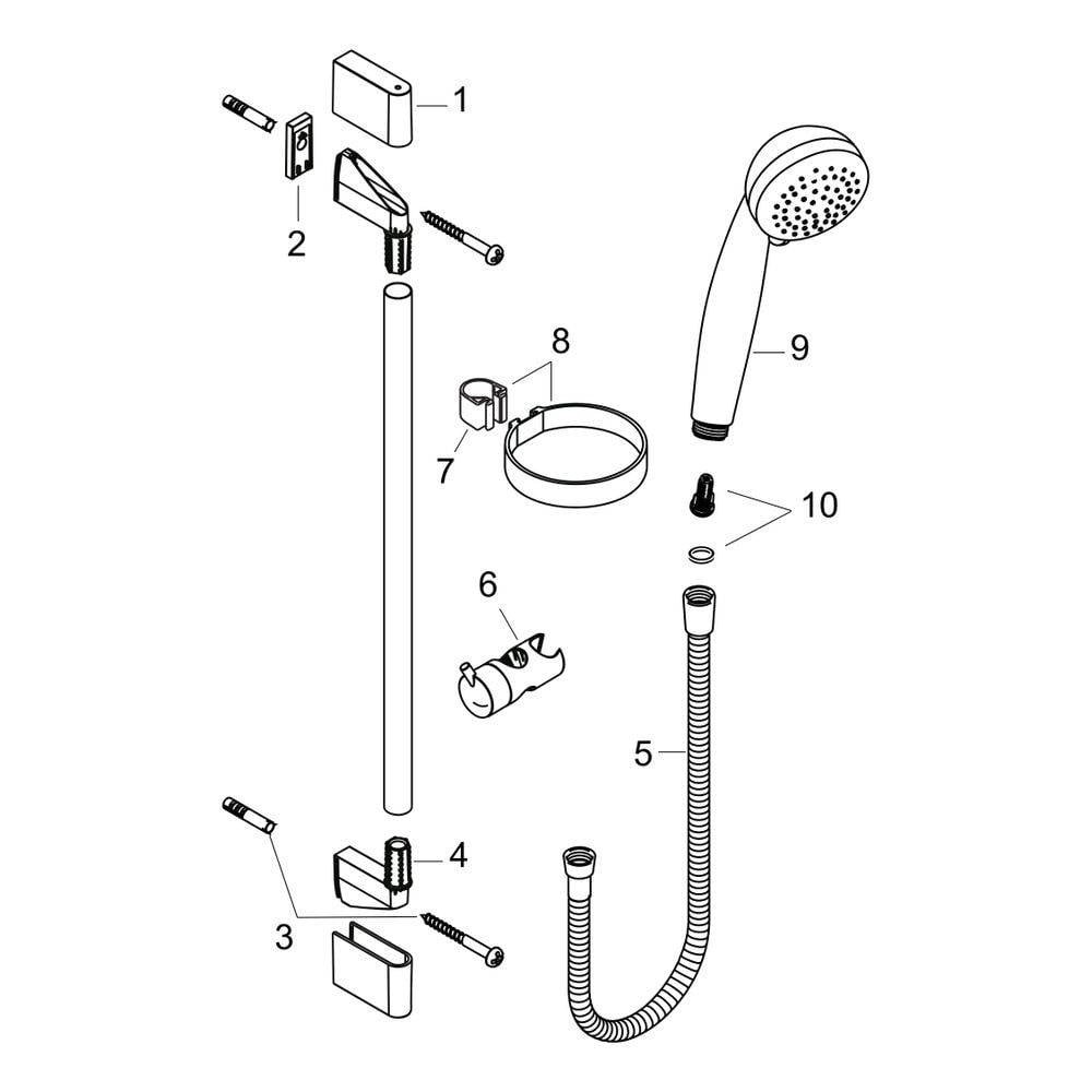 hansgrohe Crometta 85 Brauseset Vario mit Brausestange 650mm 17l/min Chrom-2