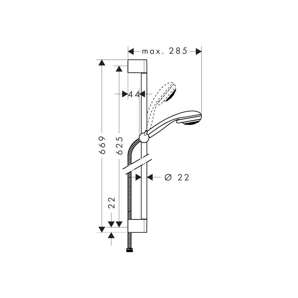 hansgrohe Crometta 85 Brauseset Vario mit Brausestange 650mm 17l/min Chrom-3