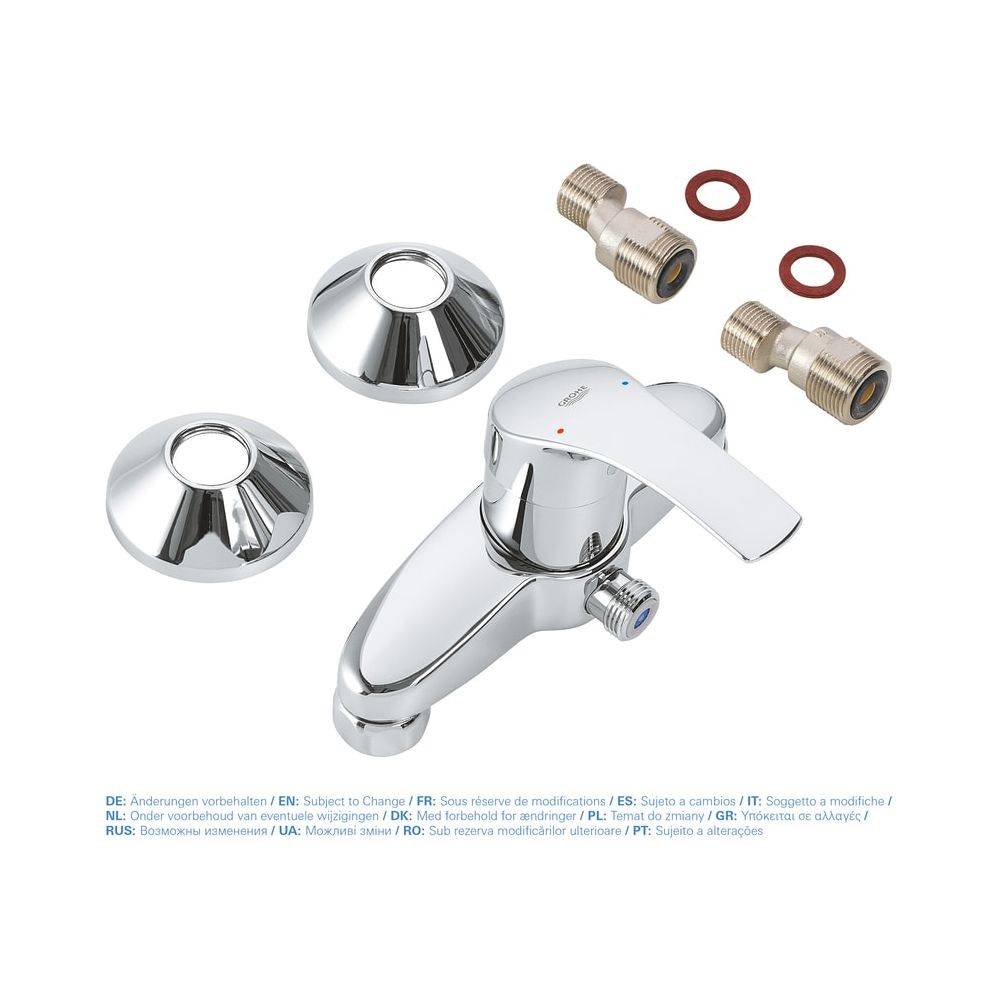 Grohe Eurosmart Einhand-Brausebatterie, Wandmontage, Chrom, 33555002-3