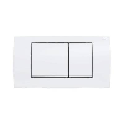 Geberit Twinline 30 Drückerplatte mit 2-Mengen-Spülung, Weiß, Hochglanz verchromt-0