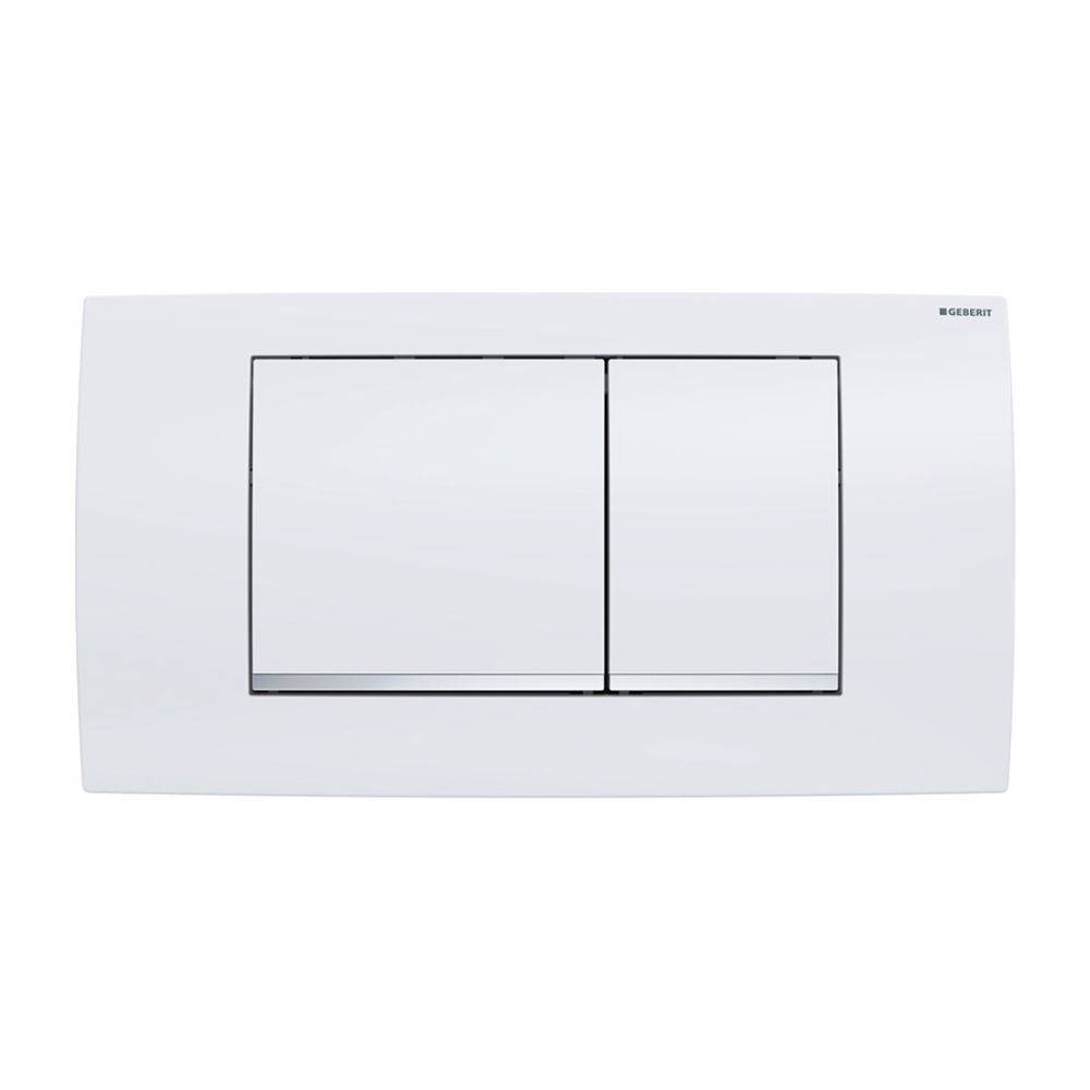 Geberit Twinline 30 Drückerplatte mit 2-Mengen-Spülung, Weiß, Hochglanz verchromt-1
