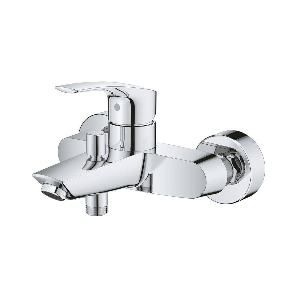 Grohe Eurosmart Einhand-Wannenbatterie, Wandmontage, Temperaturbegrenzer, S-Anschlüsse, Chrom, 33300003-0