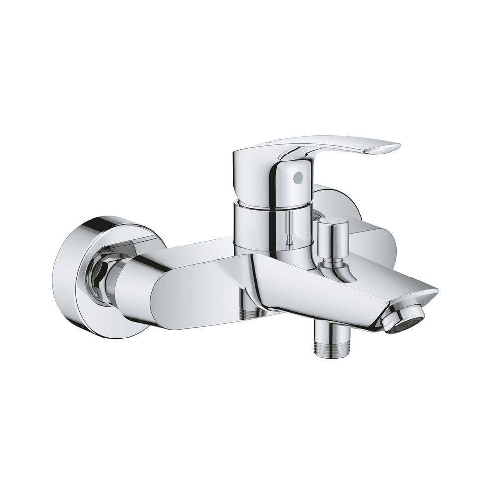 Grohe Eurosmart Einhand-Wannenbatterie, Wandmontage, Temperaturbegrenzer, S-Anschlüsse, Chrom, 33300003-2