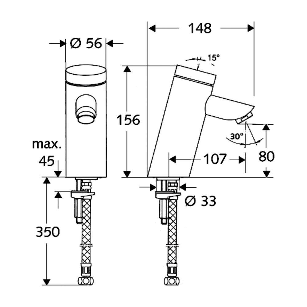 Schell Puris SC HD-K Waschtischarmatur Selbstschluss, Kaltwasser, Chrom-1