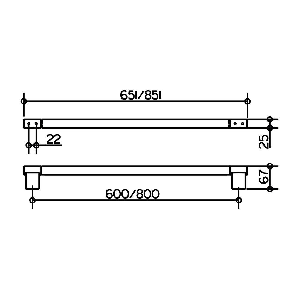 Keuco Plan Badetuchhalter, 800mm, mit Befestigungsset, Verchromt, 14901010800-1