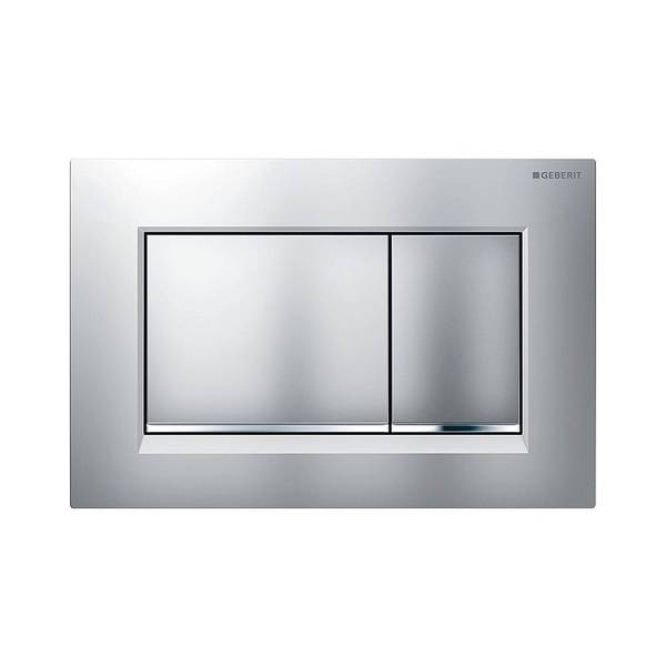 Geberit Drückerplatte Sigma20 mit 2-Mengen-Spülung, Mattchrom lackiert/Hochglanz verchromt, Easy to Clean