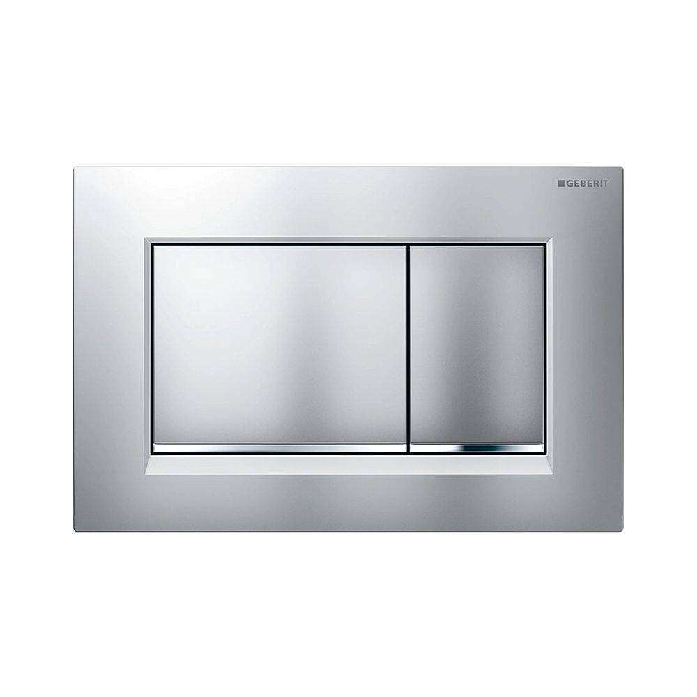 Geberit Drückerplatte Sigma20 mit 2-Mengen-Spülung, Mattchrom lackiert/Hochglanz verchromt, Easy to Clean-0