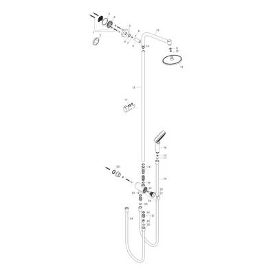 Hansgrohe Crometta S Showerpipe Duschsystem 240mm, 1jet, 9l/min EcoSmart Reno, Chrom-1
