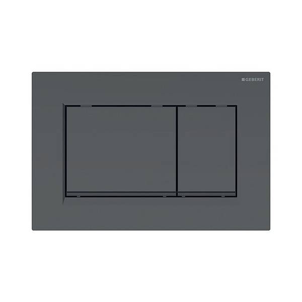 Geberit Drückerplatte Sigma20 mit 2-Mengen-Spülung, Schwarz/Schwarz matt lackiert, Easy to Clean-beschichtet, 115883161
