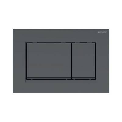 Geberit Drückerplatte Sigma20 mit 2-Mengen-Spülung, Schwarz/Schwarz matt lackiert, Easy to Clean-beschichtet, 115883161-0