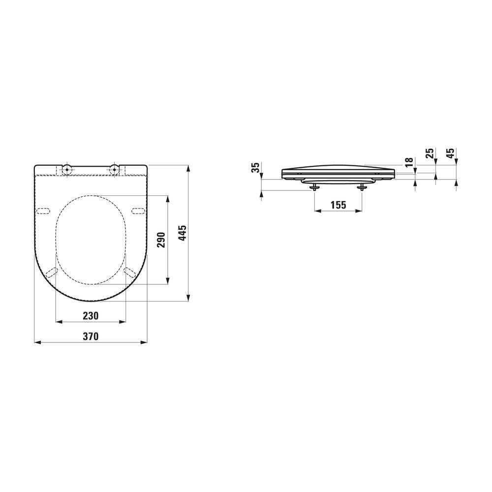 Laufen WC-Sitz mit Deckel Pro Slim, Absenkautomatik, abnehmbar, Weiß-1