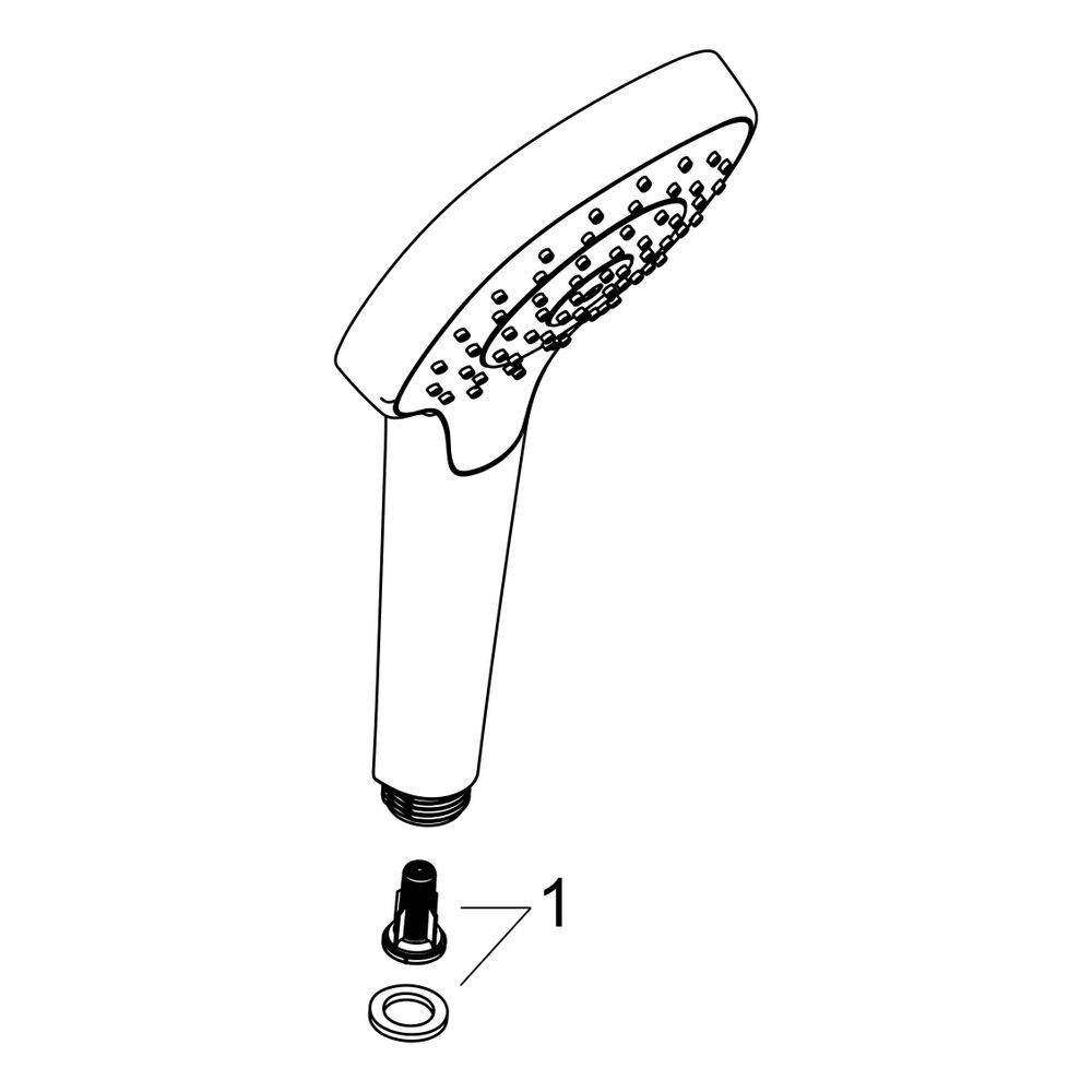 Hansgrohe Croma S Handbrause 110mm 1jet 16l/min, Weiß/Chrom-2