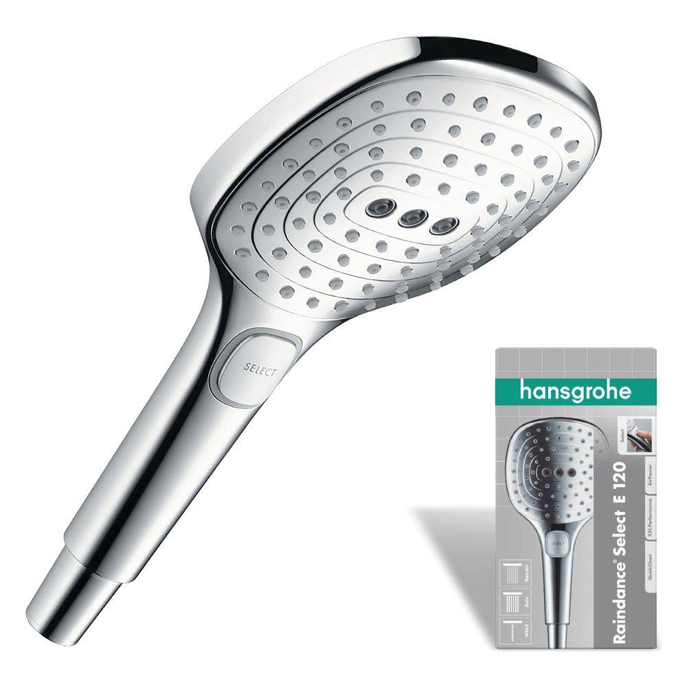 hansgrohe Raindance Select E Handbrause 120mm 3jet 14,4l/min, Chrom-3