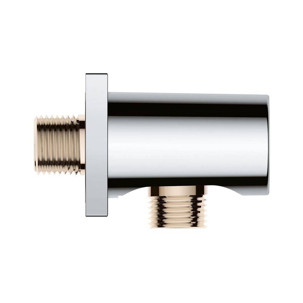 Grohe Rainshower Wandanschlussbogen, Außengewinde, eigensicher, mit eckiger Rosette, Chrom, 27076000-1