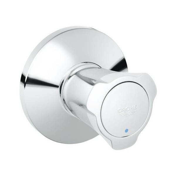 Grohe Costa Unterputzventil Oberbau, Einbautiefe stufenlos einstellbar 10-35mm, Blaue Markierung, Chrom, 19854001