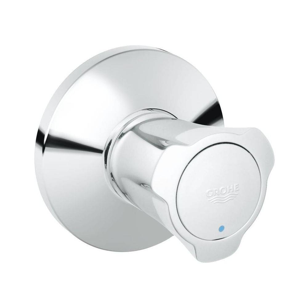 Grohe Costa Unterputzventil Oberbau, Einbautiefe stufenlos einstellbar 10-35mm, Blaue Markierung, Chrom, 19854001-0