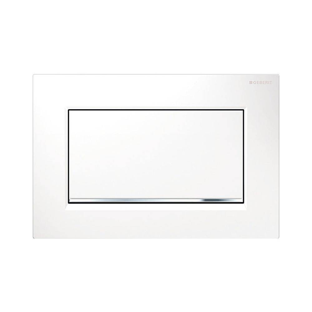 Geberit Drückerplatte Sigma10 mit Spül-Stopp-Spülung, Weiß, Hochglanz verchromt