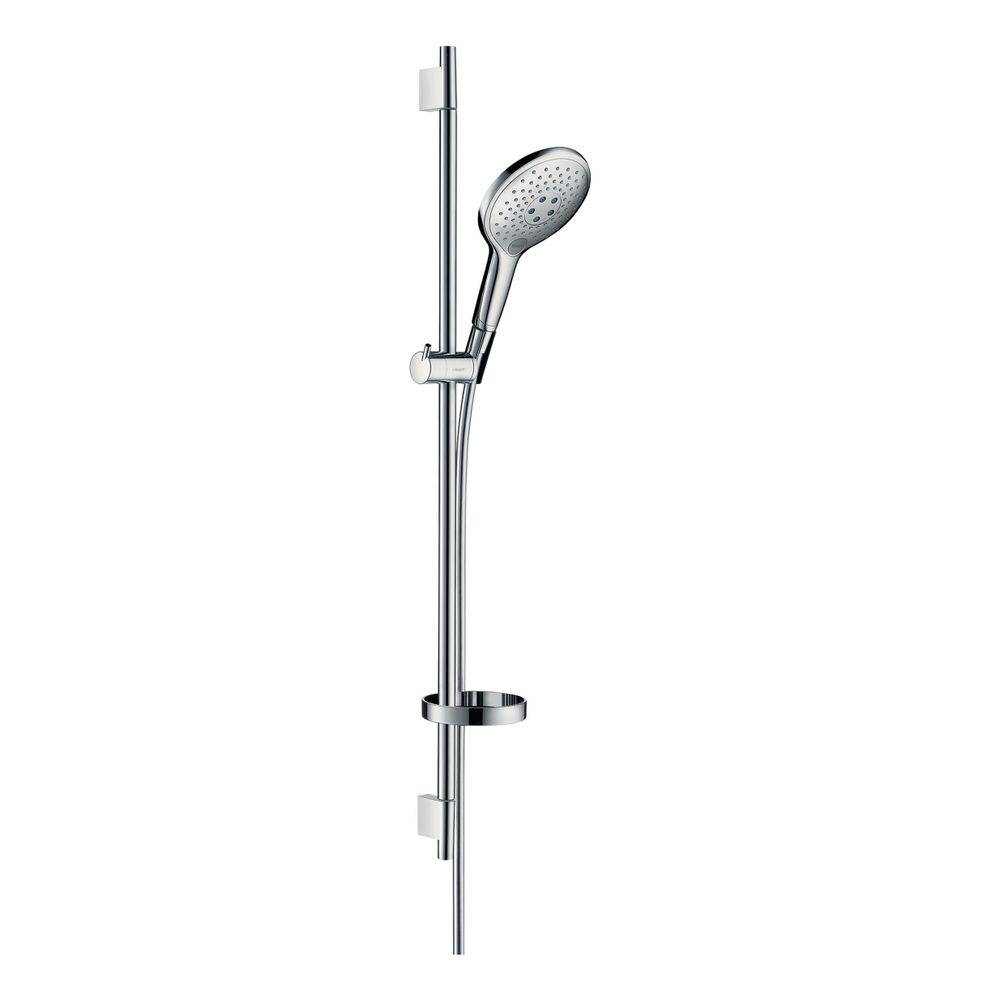 hansgrohe Raindance Select S Brauseset 150mm 3jet mit Brausestange 900mm 16,4l/min Seifenschale, Chrom-0