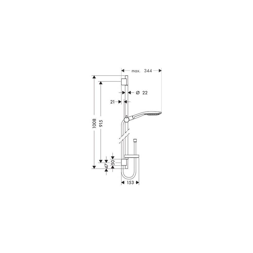 hansgrohe Raindance Select S Brauseset 150mm 3jet mit Brausestange 900mm 16,4l/min Seifenschale, Chrom-2