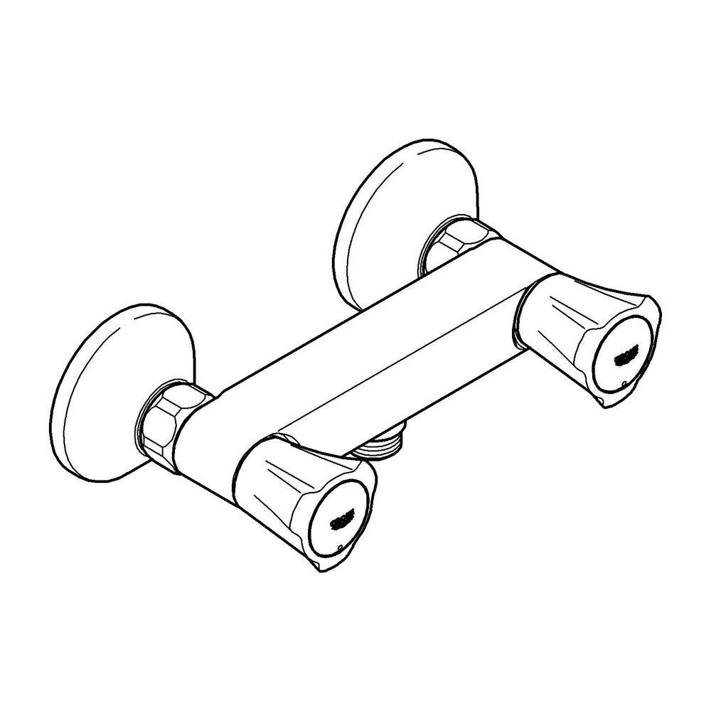 Grohe Costa Zweigriff-Brausebatterie DN 15 Wandmontage, Chrom-1