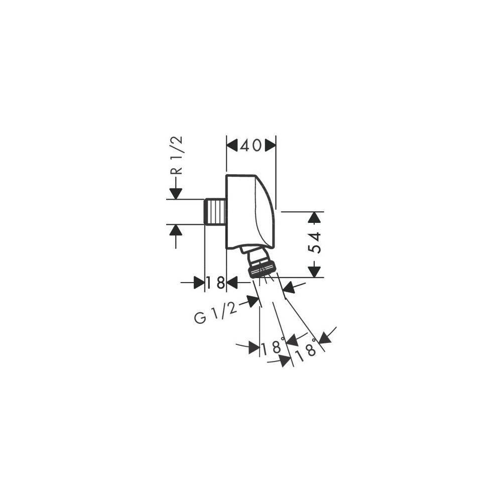 Hansgrohe FixFit Wandanschluss E, Rückflussverhinderer, Kugelgelenk, Chrom-2