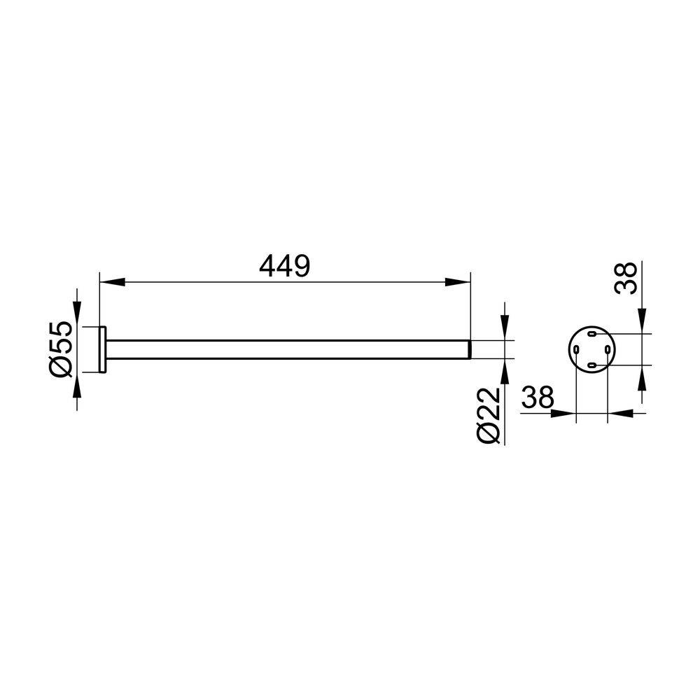 Keuco Plan Handtuchhalter 1-armig 450mm, mit Befestigungsset, Verchromt, 14920010000-1