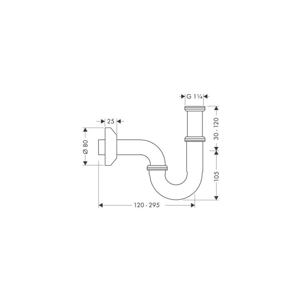 hansgrohe Röhrensifon DN 32, installationsfreundlich, Chrom-2